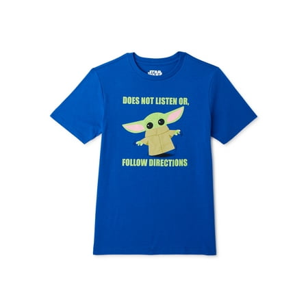 Star Wars The Mandalorian Boys The Child Not Listening Short Sleeve T-Shirt, Sizes 4-18 price history and forecast - Star Wars N/A