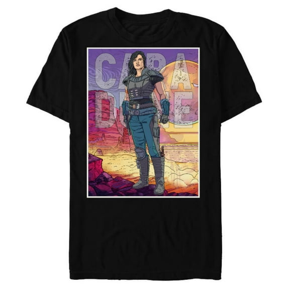 Star Wars The Mandalorian Cara Dune Painting - Short Sleeve Blended T-Shirt for Adults - Customized-Black