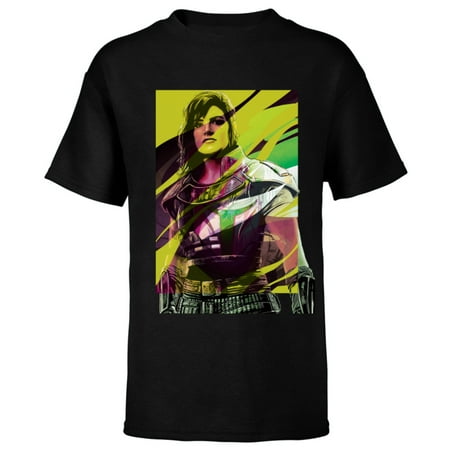 Star Wars The Mandalorian Cara Dune - Short Sleeve T-Shirt for Kids - Customized-Black