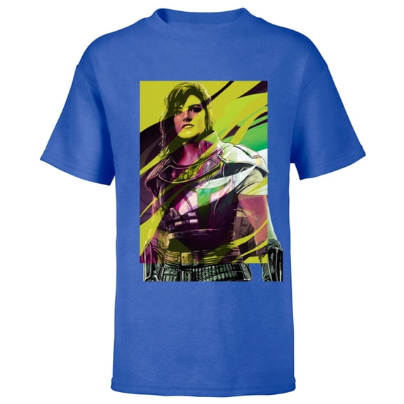 Star Wars The Mandalorian Cara Dune - Short Sleeve T-Shirt for Kids - Customized-Royal