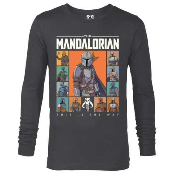 Star Wars The Mandalorian Character Grid This Is The Way - Long Sleeve T-Shirt for Men - Customized-Charcoal Heather