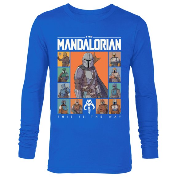 Star Wars The Mandalorian Character Grid This Is The Way - Long Sleeve T-Shirt for Men - Customized-Royal