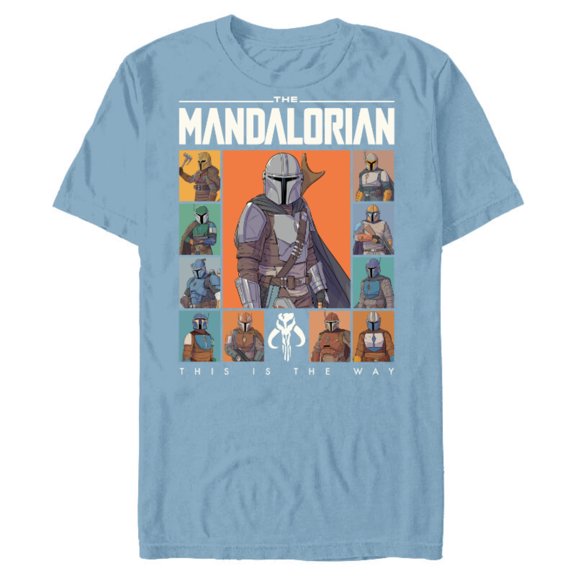 Star Wars The Mandalorian Character Grid This Is The Way - Short Sleeve Blended T-Shirt for Adults - Customized-Ocean Blue