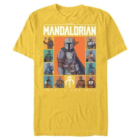 Star Wars The Mandalorian Character Grid This Is The Way - Short Sleeve Blended T-Shirt for Adults - Customized-Yellow