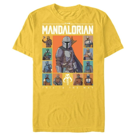 Star Wars The Mandalorian Character Grid This Is The Way - Short Sleeve Blended T-Shirt for Adults - Customized-Yellow