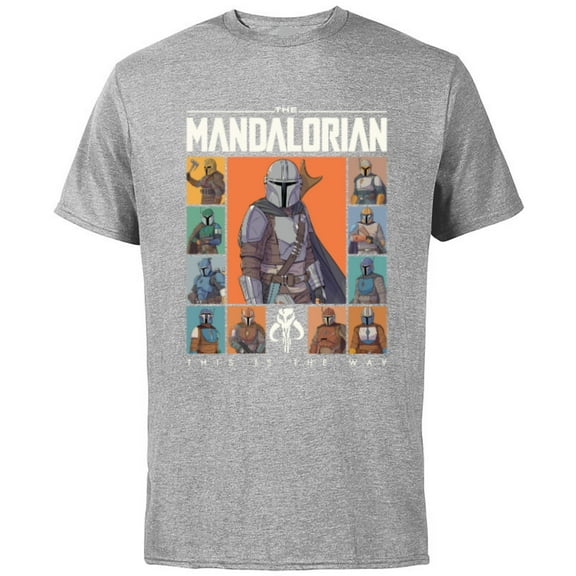 Star Wars The Mandalorian Character Grid This Is The Way - Short Sleeve Cotton T-Shirt for Adults - Customized-Athletic Heather