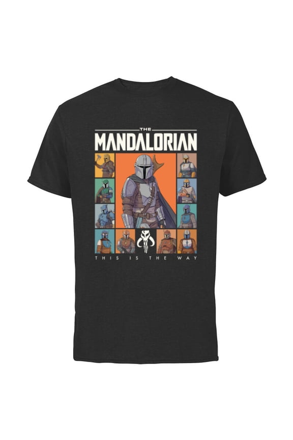 The Mandalorian Character Grid This Is The Way - Short Sleeve Cotton T-Shirt for Adults - Customized-Black