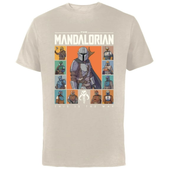 Star Wars The Mandalorian Character Grid This Is The Way - Short Sleeve Cotton T-Shirt for Adults - Customized-Natural