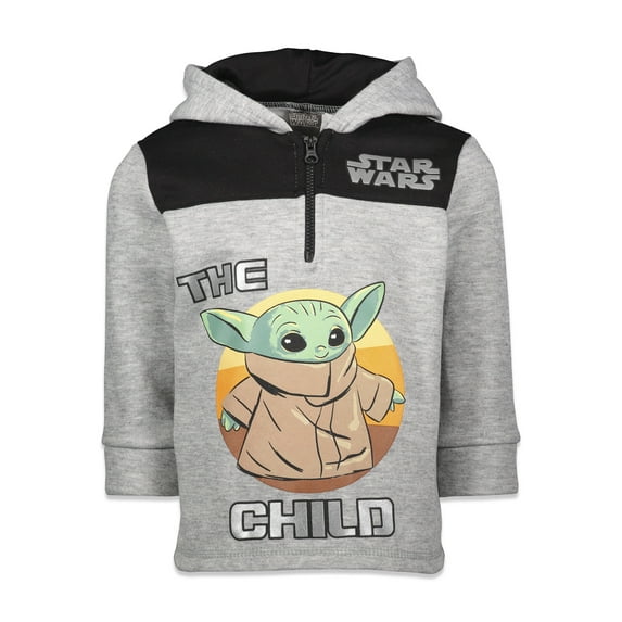 Star Wars The Mandalorian Child Toddler Boys Fleece Half Zip Hoodie Infant to Big Kid
