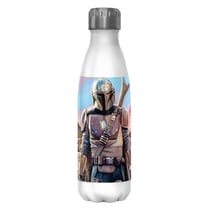 Star Wars: The Mandalorian Colorful Sky Sunset Stainless Steel Water Bottle White 17 oz.