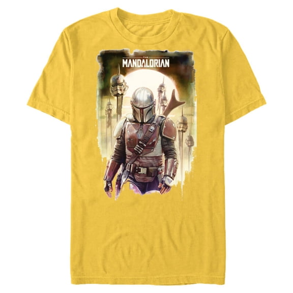 Star Wars The Mandalorian Conquer Poster - Short Sleeve Blended T-Shirt for Adults - Customized-Yellow