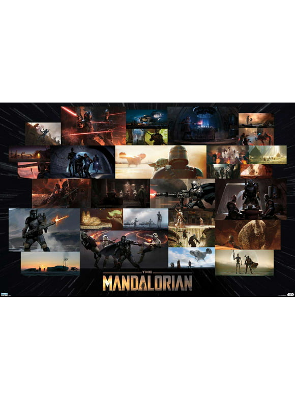 Star Wars: The Mandalorian - Credit Illustrations Wall Poster, 22.375" x 34"