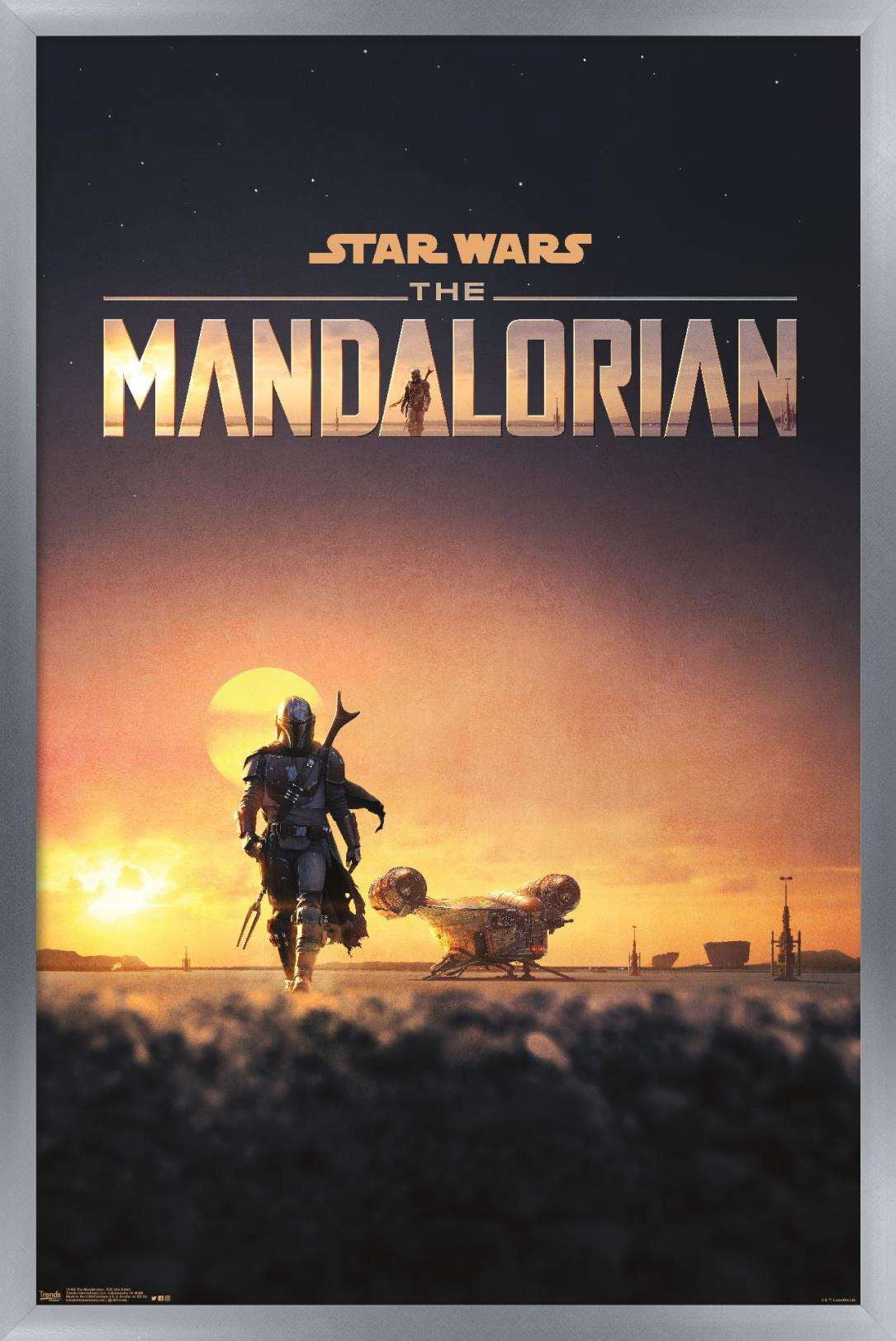 Star Wars: The Mandalorian - D23 One Sheet Wall Poster, 14.725" x 22.375", Framed