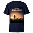 thumbnail image 1 of Star Wars The Mandalorian Disney+ Series Poster - Short Sleeve T-Shirt for Kids - Customized-Navy, 1 of 5
