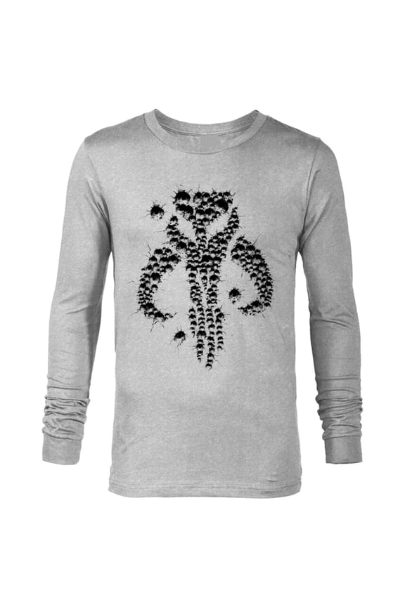 The Mandalorian Dotted Logo - Long Sleeve T-Shirt for Men - Customized-Athletic Heather