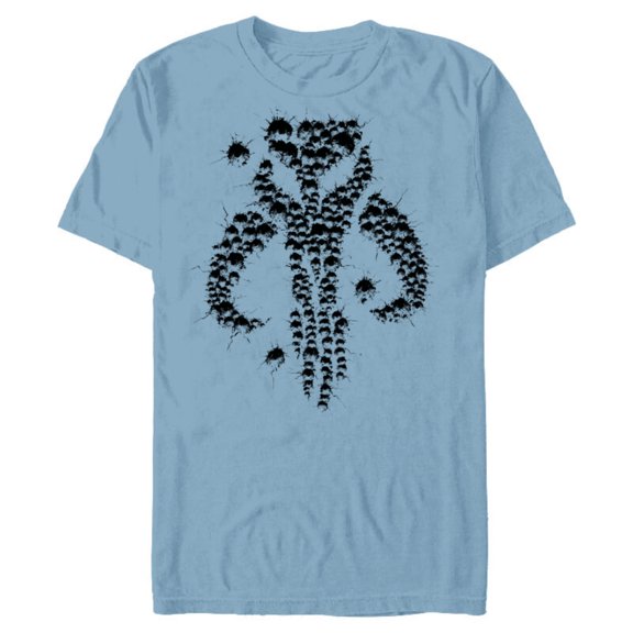 Star Wars The Mandalorian Dotted Logo - Short Sleeve Blended T-Shirt for Adults - Customized-Ocean Blue