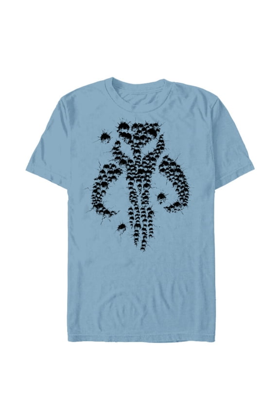 The Mandalorian Dotted Logo - Short Sleeve Blended T-Shirt for Adults - Customized-Ocean Blue