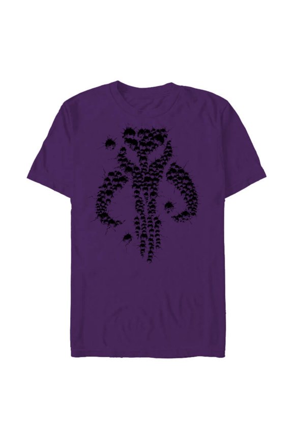 The Mandalorian Dotted Logo - Short Sleeve Blended T-Shirt for Adults - Customized-Purple