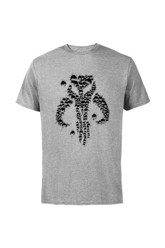 The Mandalorian Dotted Logo - Short Sleeve Cotton T-Shirt for Adults - Customized-Athletic Heather