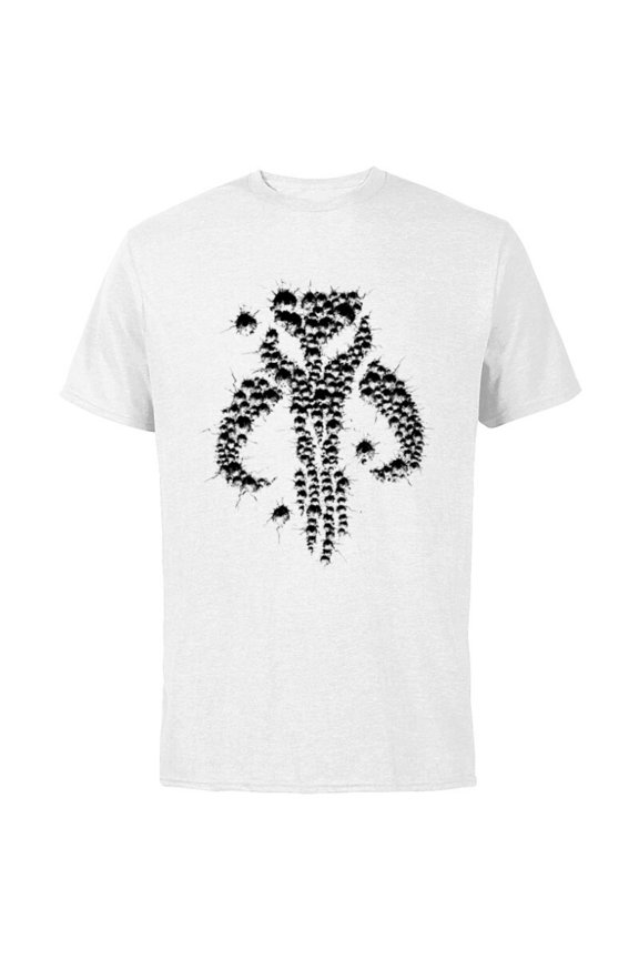 The Mandalorian Dotted Logo - Short Sleeve Cotton T-Shirt for Adults - Customized-White