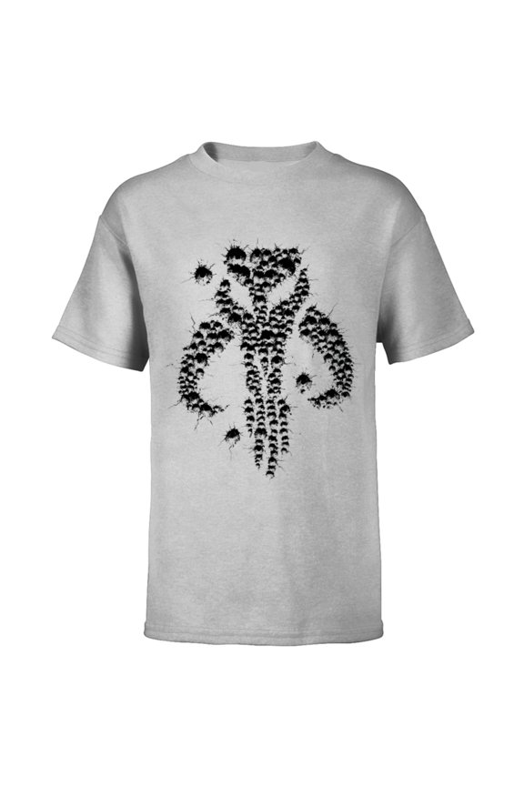 The Mandalorian Dotted Logo - Short Sleeve T-Shirt for Kids - Customized-Athletic Heather