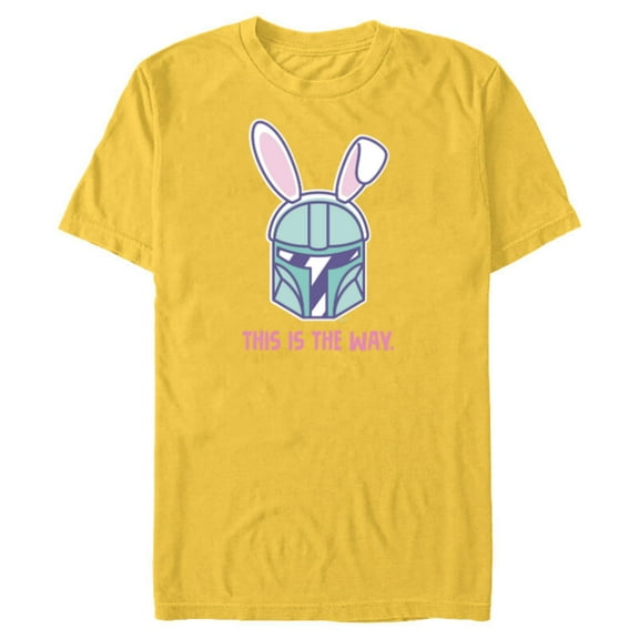 Star Wars The Mandalorian Easter Bunny Ears This is the Way - Short Sleeve Blended T-Shirt for Adults - Customized-Yellow
