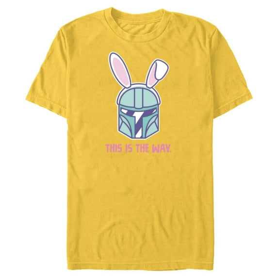 Star Wars The Mandalorian Easter Bunny Ears This is the Way - Short Sleeve Blended T-Shirt for Adults - Customized-Yellow