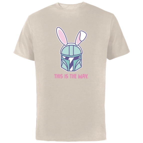 Star Wars The Mandalorian Easter Bunny Ears This is the Way - Short Sleeve Cotton T-Shirt for Adults - Customized-Natural