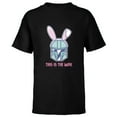thumbnail image 1 of Star Wars The Mandalorian Easter Bunny Ears This is the Way - Short Sleeve T-Shirt for Kids - Customized-Black, 1 of 5