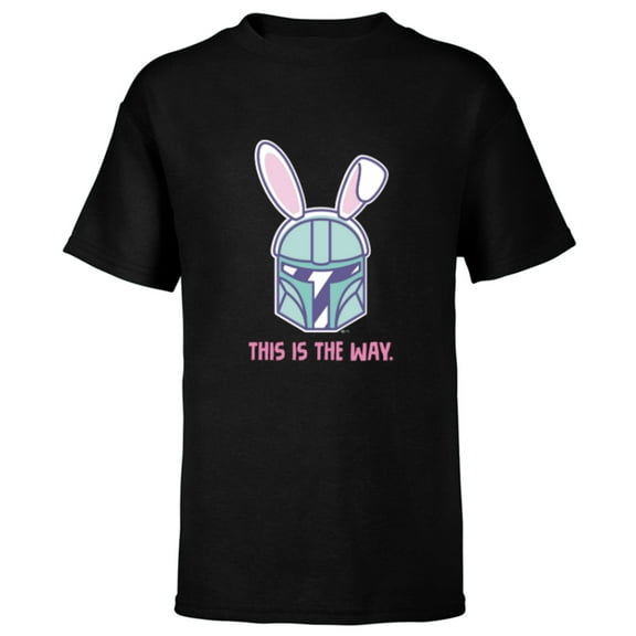 Star Wars The Mandalorian Easter Bunny Ears This is the Way - Short Sleeve T-Shirt for Kids - Customized-Black