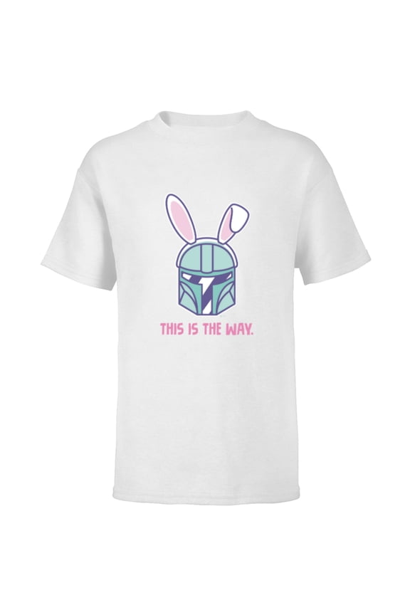 The Mandalorian Easter Bunny Ears This is the Way - Short Sleeve T-Shirt for Kids - Customized-White