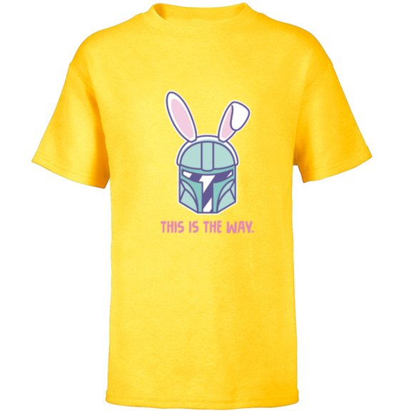 Star Wars The Mandalorian Easter Bunny Ears This is the Way - Short Sleeve T-Shirt for Kids - Customized-Yellow