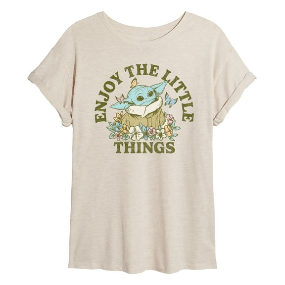 Star Wars - The Mandalorian Enjoy The Little Things  - Womens Oversized Graphic T-Shirt
