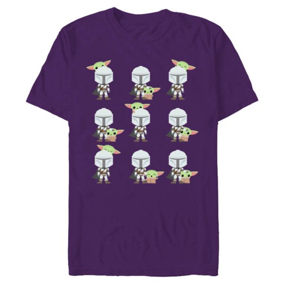Star Wars The Mandalorian Expressions of the Child - Short Sleeve Blended T-Shirt for Adults - Customized-Purple