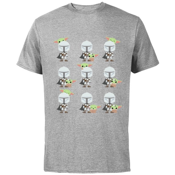 Star Wars The Mandalorian Expressions of the Child - Short Sleeve Cotton T-Shirt for Adults - Customized-Athletic Heather