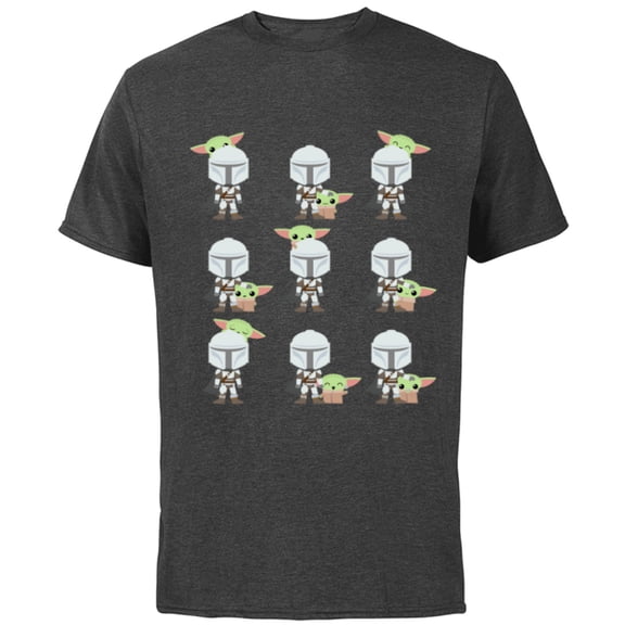 Star Wars The Mandalorian Expressions of the Child - Short Sleeve Cotton T-Shirt for Adults - Customized-Charcoal