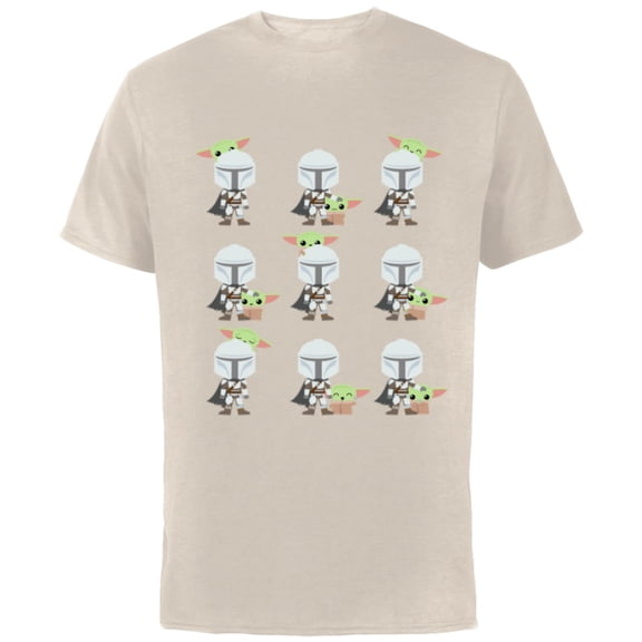 Star Wars The Mandalorian Expressions of the Child - Short Sleeve Cotton T-Shirt for Adults - Customized-Natural