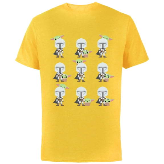 Star Wars The Mandalorian Expressions of the Child - Short Sleeve Cotton T-Shirt for Adults - Customized-Yellow