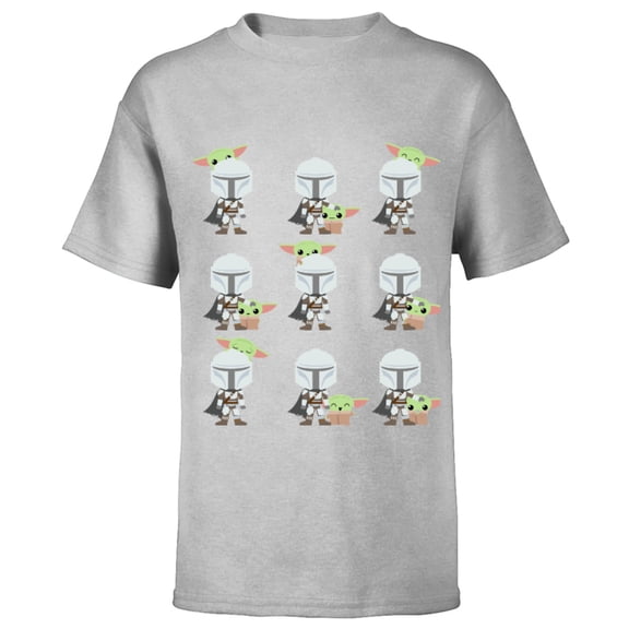 Star Wars The Mandalorian Expressions of the Child - Short Sleeve T-Shirt for Kids - Customized-Athletic Heather