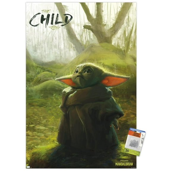 Star Wars: The Mandalorian - Forest Wall Poster with Push Pins, 22.375" x 34"