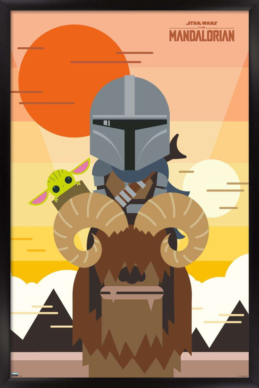 Star Wars: The Mandalorian - Geo Pop Sunset Wall Poster, 22.375