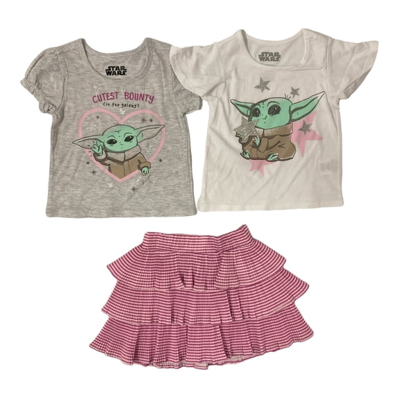 Star Wars The Mandalorian Girl's Baby Yoda 3 Piece Set (5)
