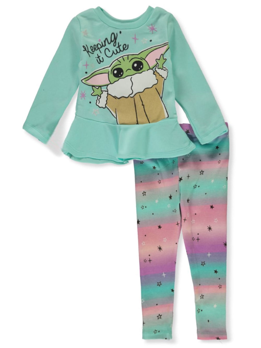 Star Wars The Mandalorian Girls' 2Piece Baby Yoda Leggings Set Outfit