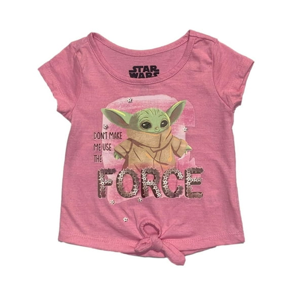 Star Wars The Mandalorian Girls' Baby Yoda Tie-Front T-Shirt, Sizes 2T-6x