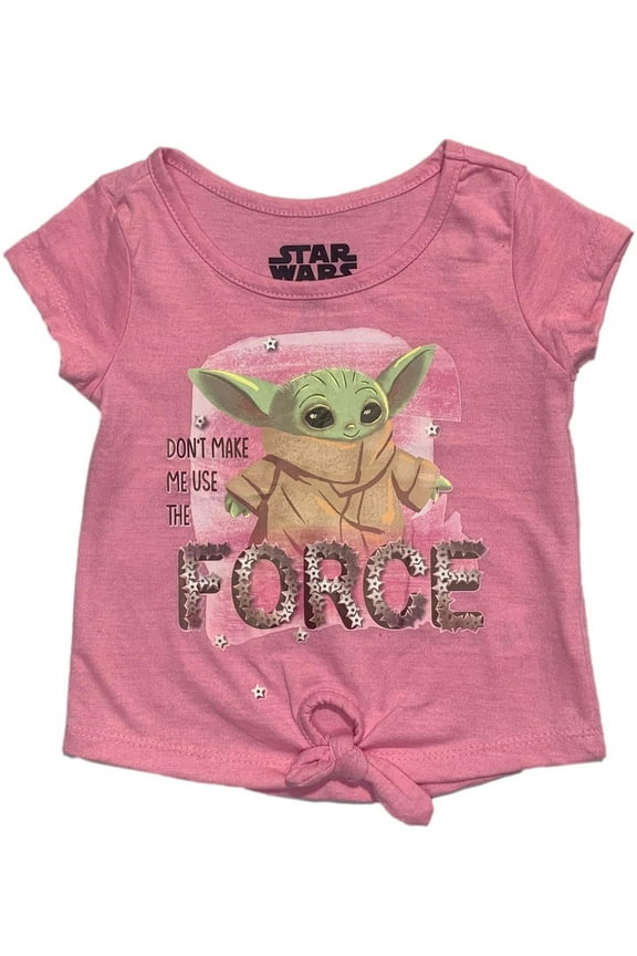 The Mandalorian Girls' Baby Yoda Tie-Front T-Shirt, Sizes 2T-6x