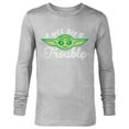 thumbnail image 1 of Star Wars The Mandalorian Grogu A Wee Bit O’ Trouble - Long Sleeve T-Shirt for Men - Customized-Athletic Heather, 1 of 5
