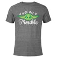 thumbnail image 1 of Star Wars The Mandalorian Grogu A Wee Bit O’ Trouble - Short Sleeve Blended T-Shirt for Adults - Customized-Dark Heather, 1 of 5