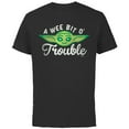 thumbnail image 1 of Star Wars The Mandalorian Grogu A Wee Bit O’ Trouble - Short Sleeve Cotton T-Shirt for Adults - Customized-Black, 1 of 5