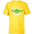thumbnail image 1 of Star Wars The Mandalorian Grogu A Wee Bit O’ Trouble - Short Sleeve T-Shirt for Kids - Customized-Yellow, 1 of 5