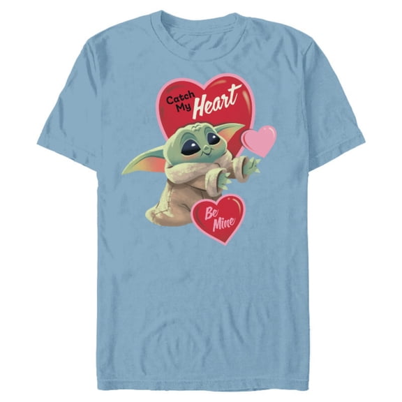 Star Wars The Mandalorian Grogu Be Mine Valentine - Short Sleeve Blended T-Shirt for Adults – Customized-Ocean Blue